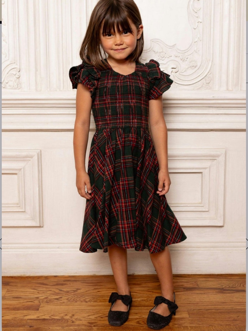 Ivy City Co Mini Hattie flannel Dress in Evergreen Plaid, size 2